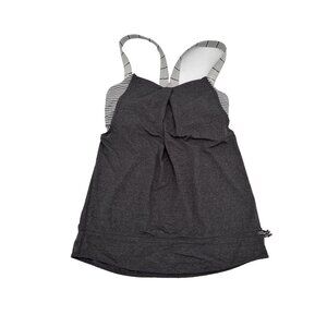 Lululemon Rest Less Tank Heathered Soot Light /Hyper Stripe Angel Wing W1D64S